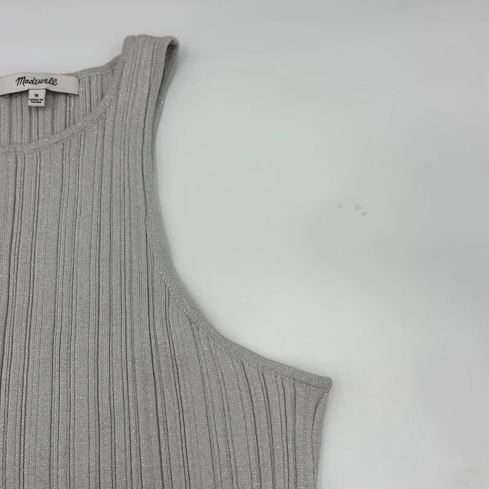 Madewell Signature Shimmer Knit Cutaway Sweater Tank - Picture 2 of 6